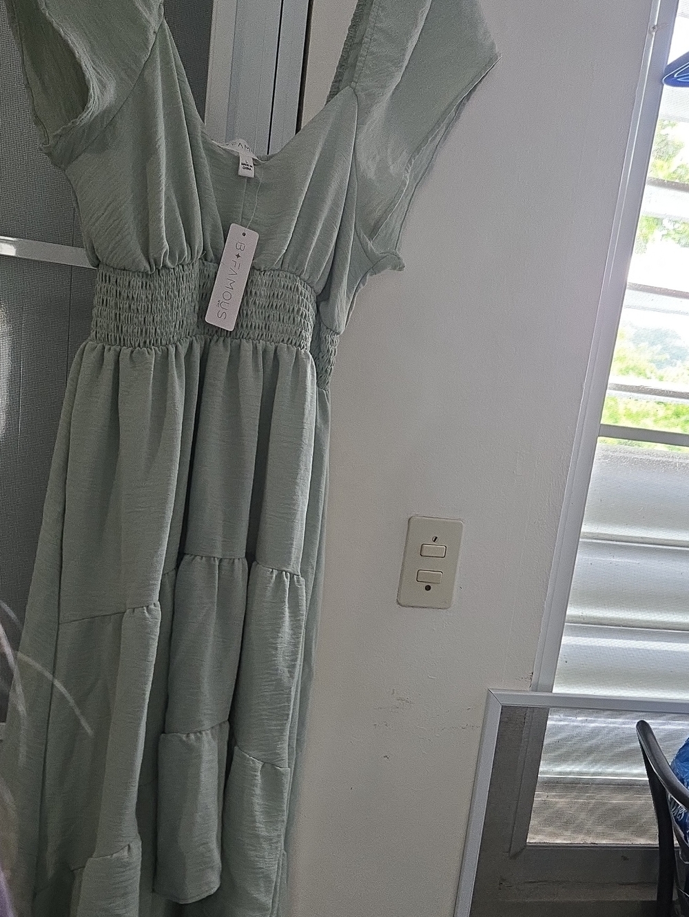 Smocked Waist Mint Green  Dress